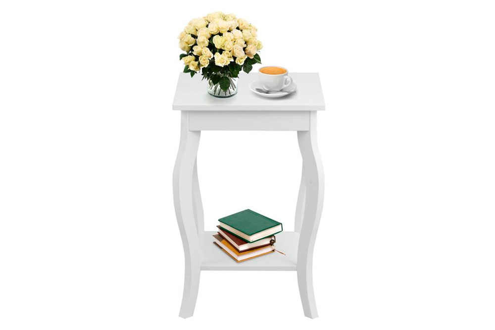 FaFurn™ Set of 2 Stylish End Table - White, Wood