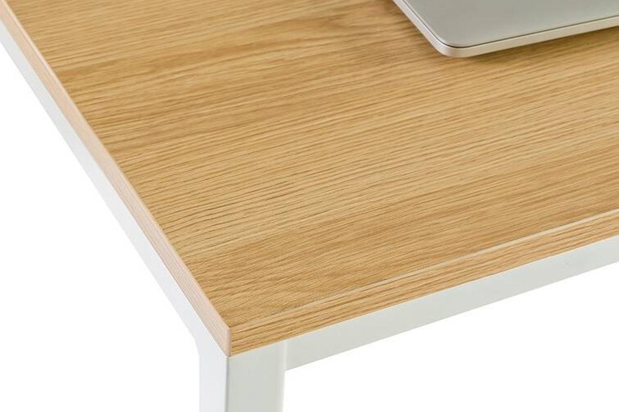 FaFurn Modern Home Office Desk with Metal Frame and Wood Top - White/Light Wood