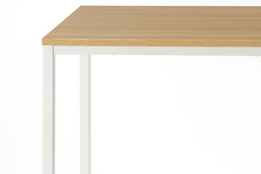 FaFurn Modern Home Office Desk with Metal Frame and Wood Top - White/Light Wood