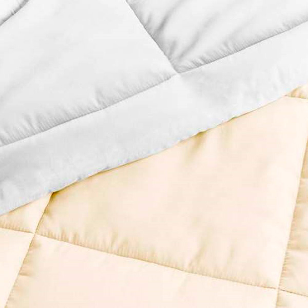 FaFurn Full/Queen Size 3-Piece Reversible Comforter Set - White/Cream, Microfiber