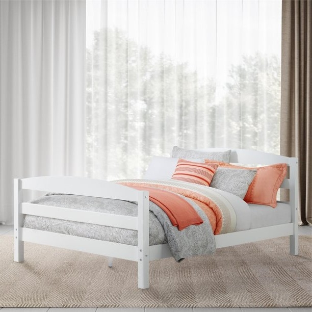 FaFurn - Minimalist Full Size Platform Bed Frame in White