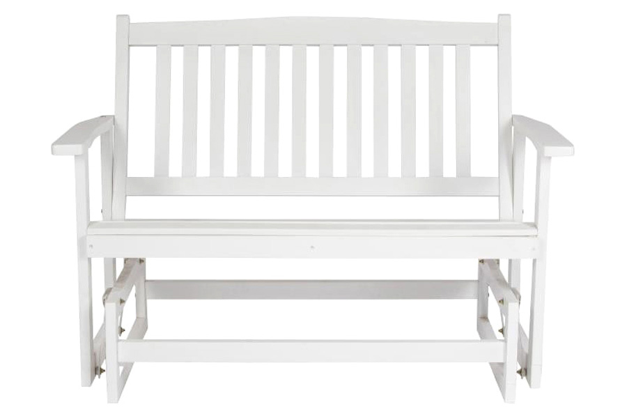 FaFurn - Traditional Solid Cedar White Patio Glider Swing Bench