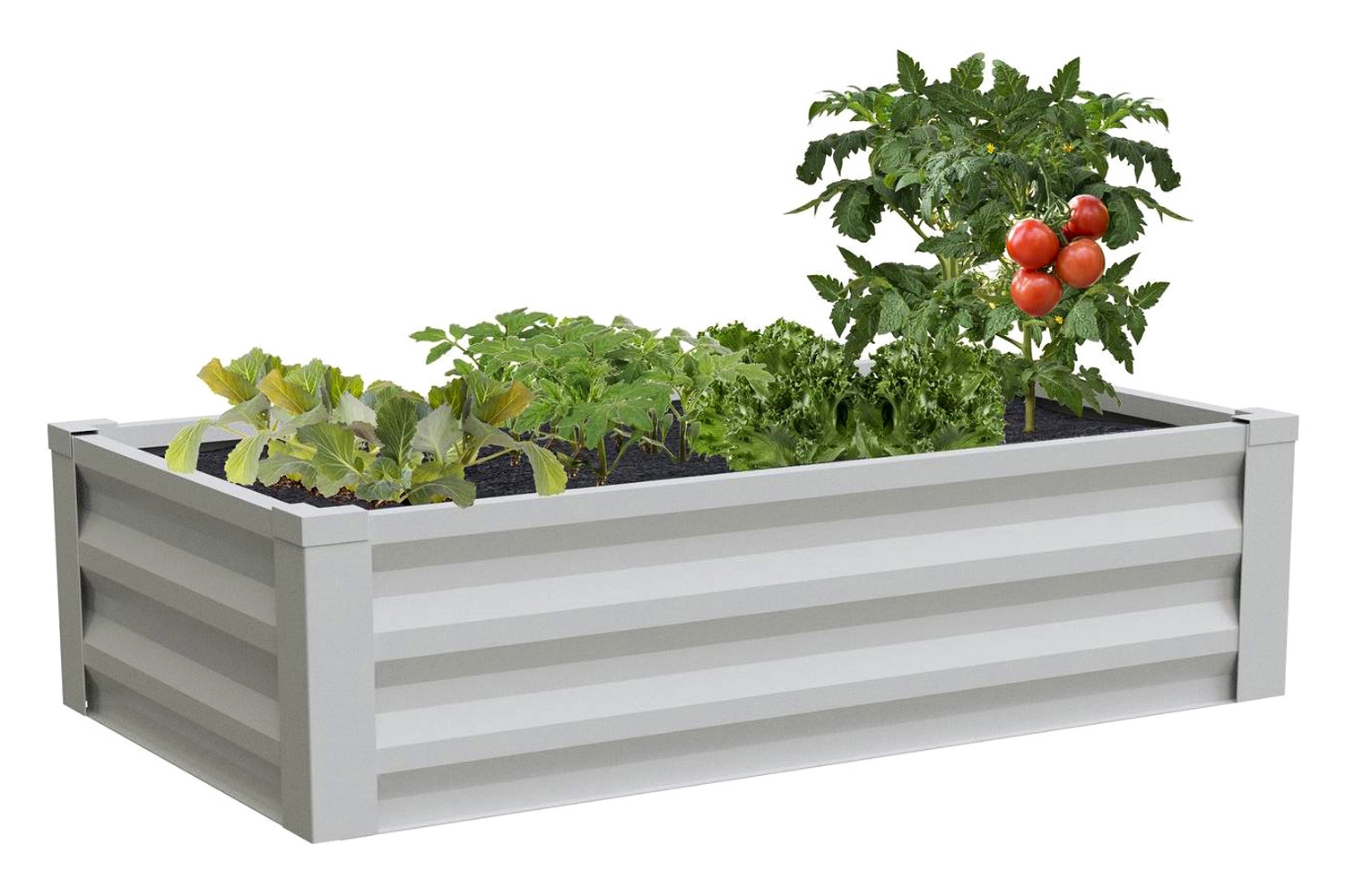 FaFurn Powder Coated Metal Raised Garden Bed Planter - White