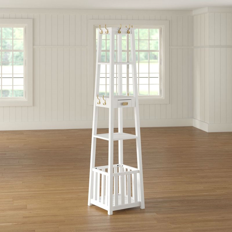 FaFurn - Coat Rack Hall Tree in White