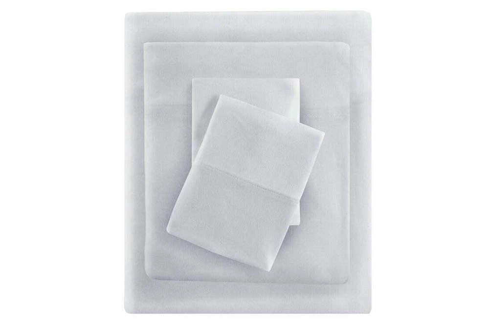 FaFurn Twin Size 4-Piece Jersey Sheet Set - White, Cotton