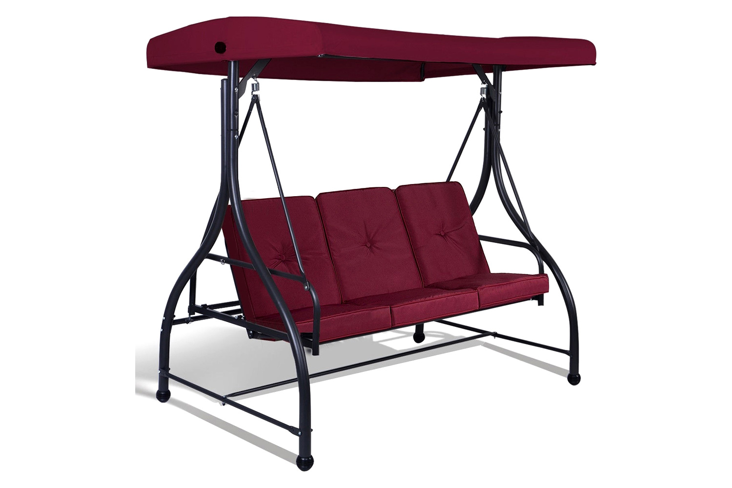 FaFurn - Adjustable 3 Seat Cushioned Porch Patio Canopy Swing Chair