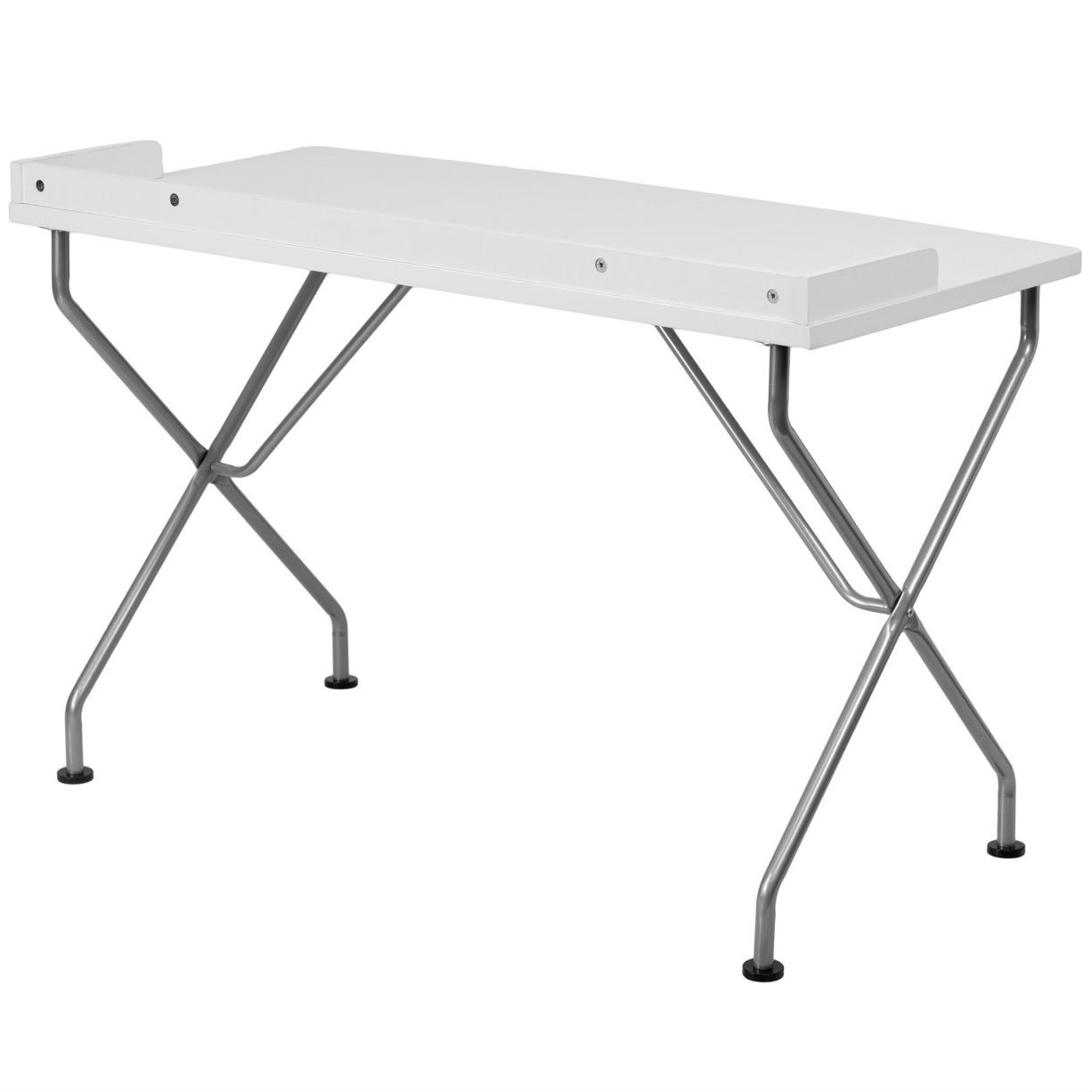 FaFurn - Modern Computer Desk in White/Silver