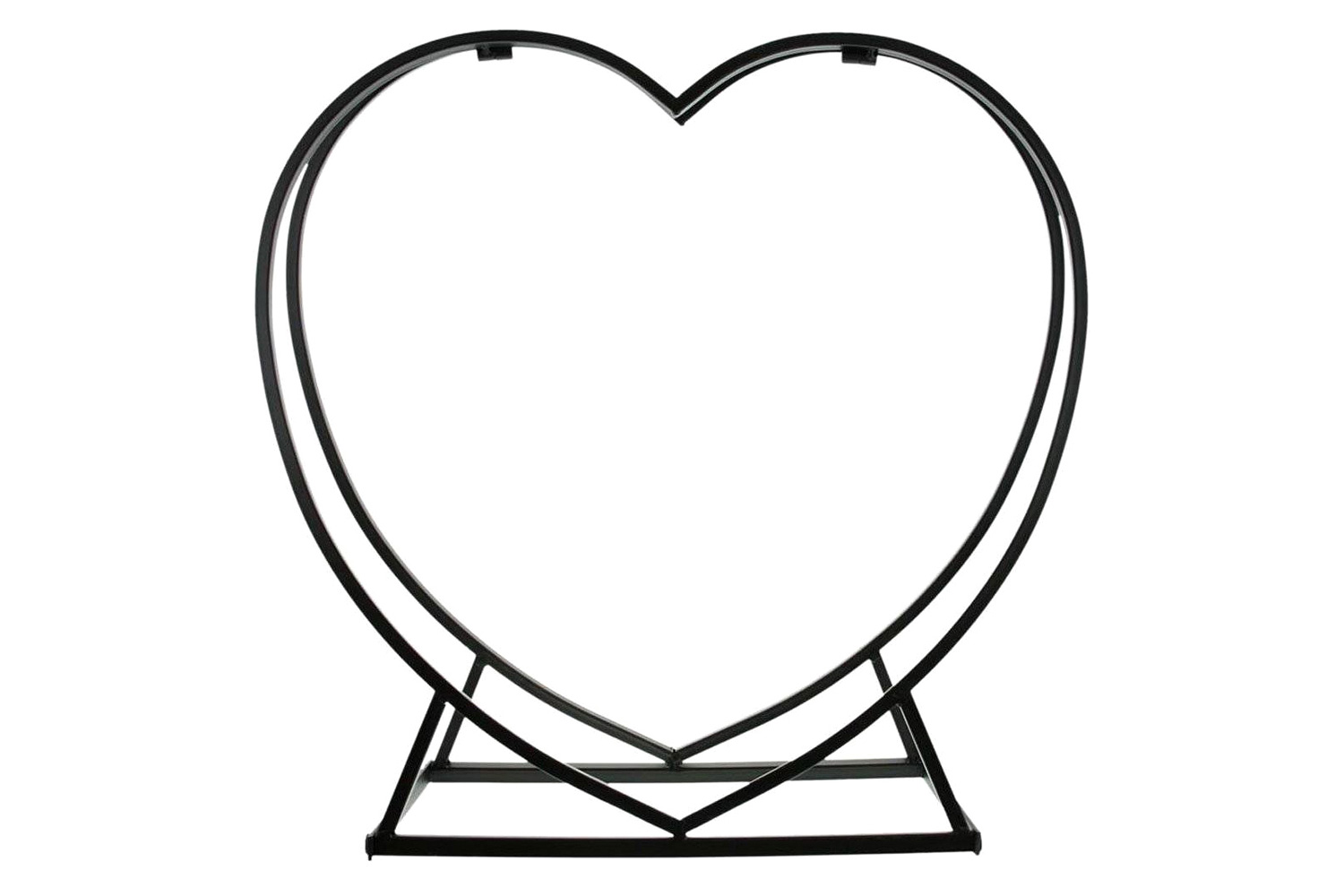 FaFurn Indoor Outdoor Black Metal Heart Shaped Firewood Holder Log Rack