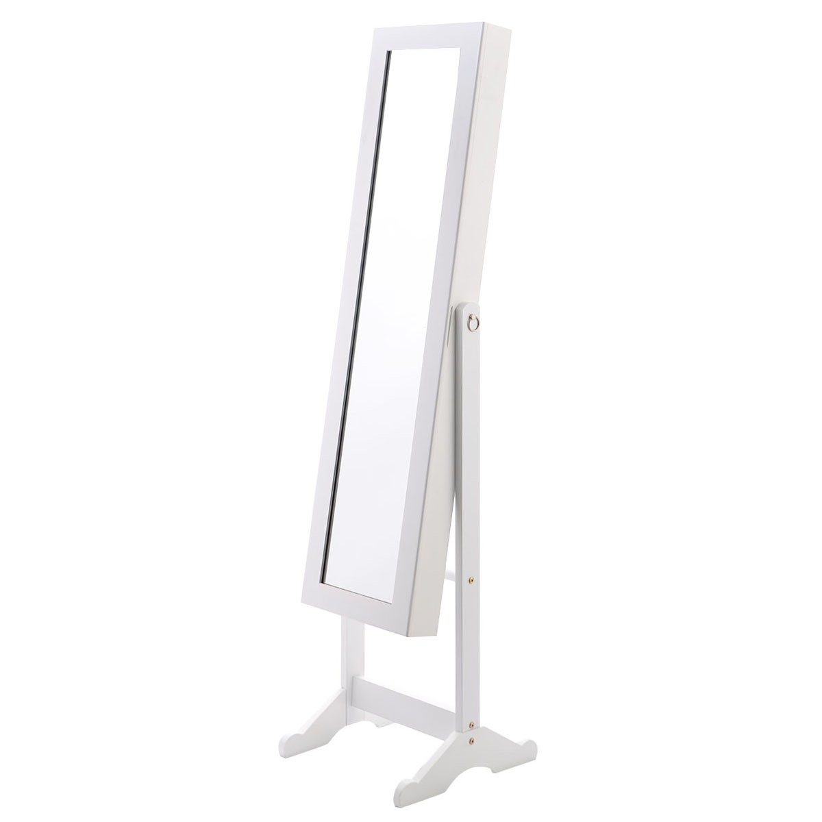 FaFurn - Jewelry Storage Cabinet with Mirror in White, Wood