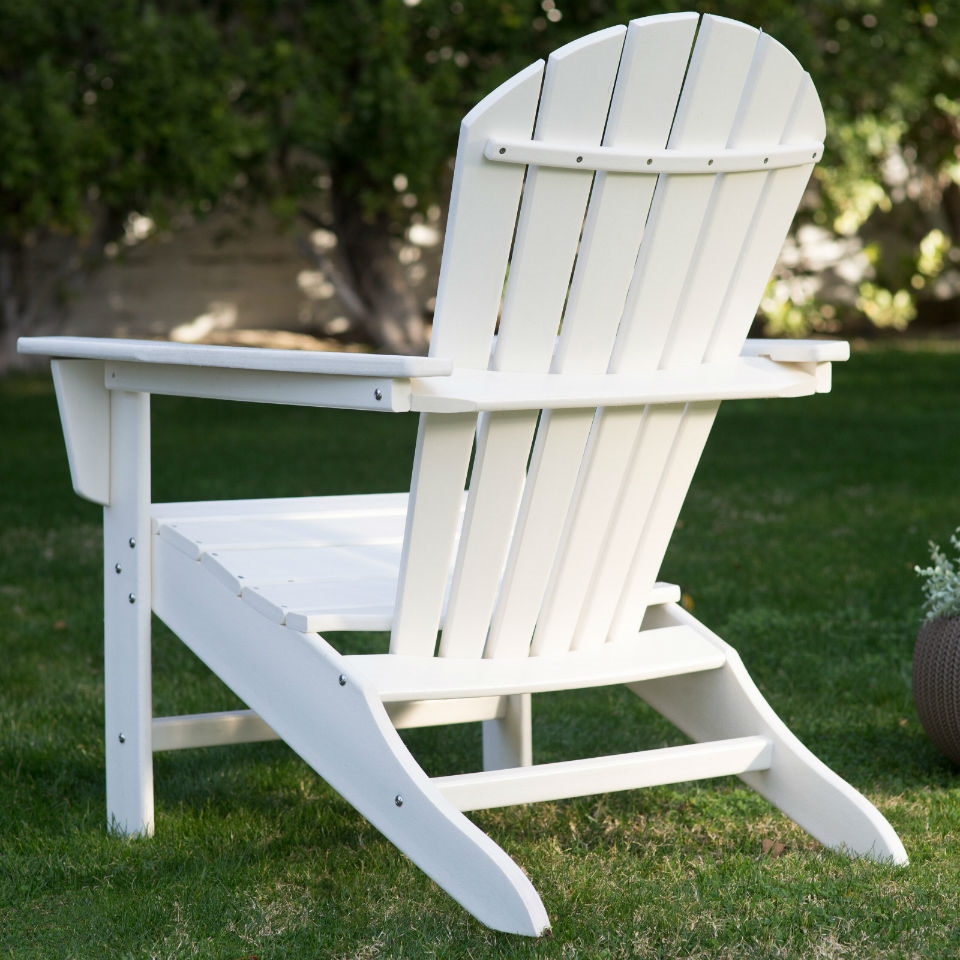 FaFurn - Weather Resistant Adirondack Chair in White, Plastic Resin