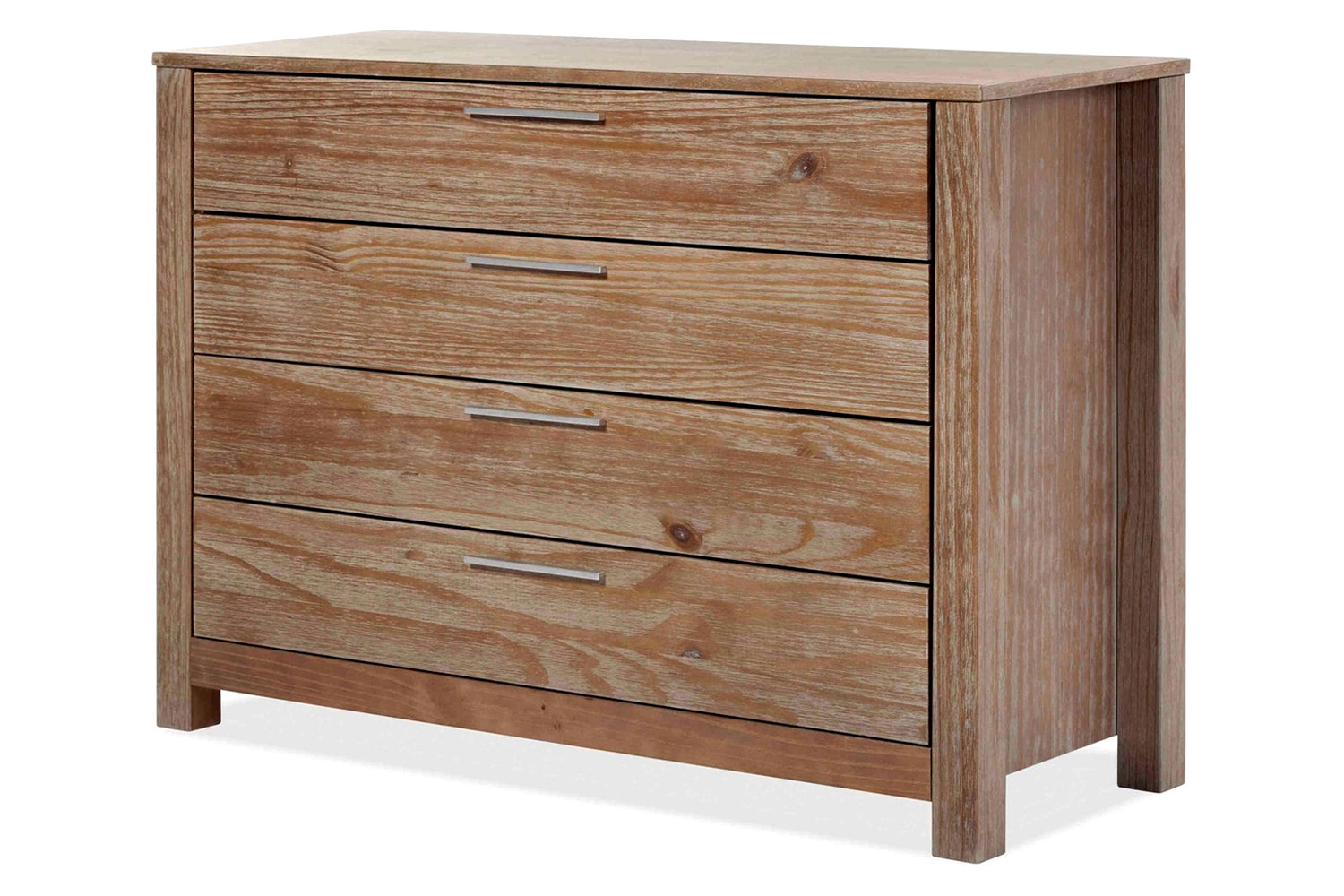 FaFurn Farmhouse Traditional Rustic 4 Drawer Dresser - Pine