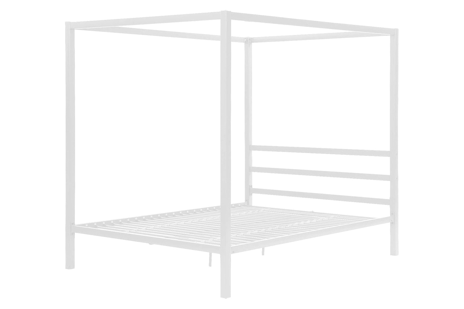 FaFurn - Queen Size Modern White Metal Canopy Bed