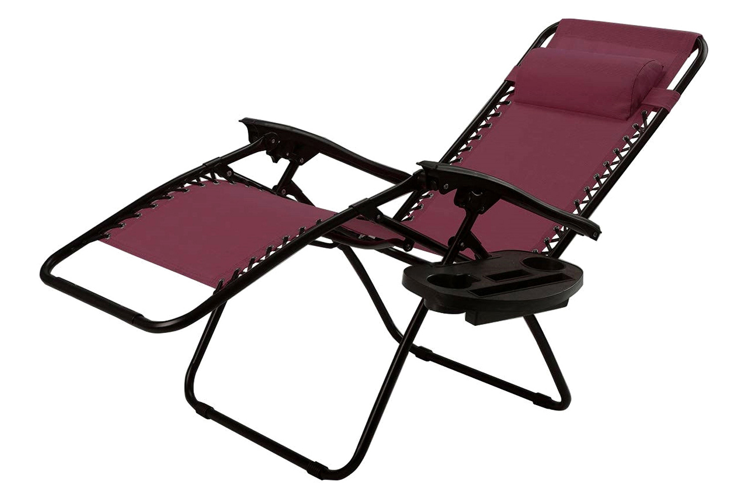 FaFurn Folding Outdoor Zero Gravity Lounge Chair Recliner (Set of 2) - Burgundy