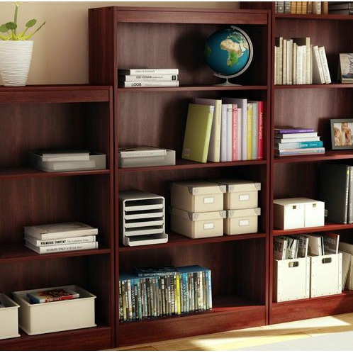 FaFurn 4-Shelf Bookcase - Royal Cherry, Wood