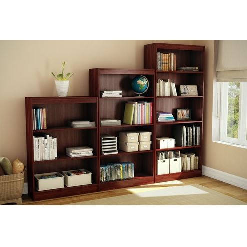 FaFurn 4-Shelf Bookcase - Royal Cherry, Wood