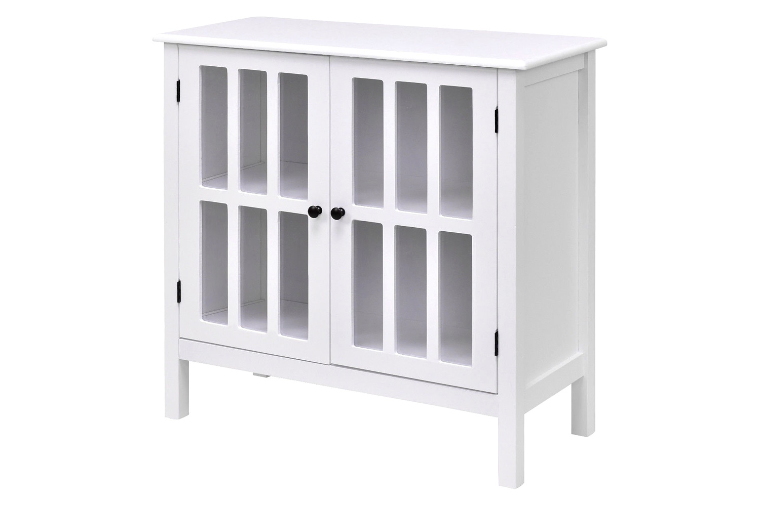 FaFurn Wood Sideboard Buffet Cabinet with Glass Panel Doors - White