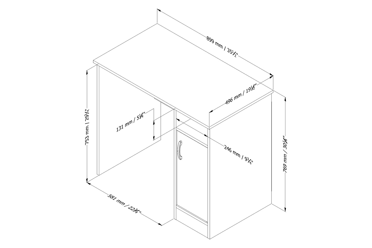 FaFurn - White Computer Desk For Small Home Office Space