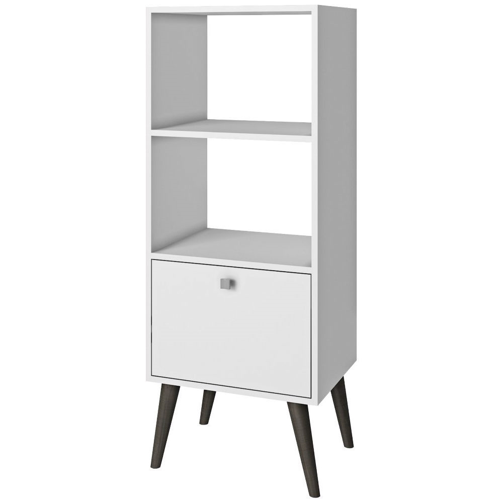 FaFurn - Modern Bookcase with Storage Drawer in White, Wood