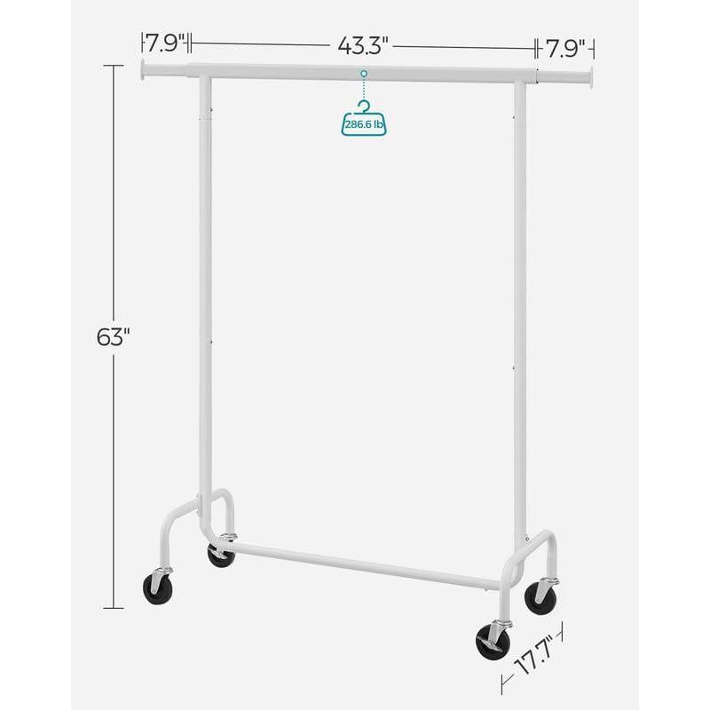 FaFurn Garment Rack Clothes on Wheels - White, Metal