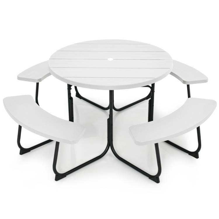 FaFurn - 8 Seater Picnic Table with Umbrella Hole