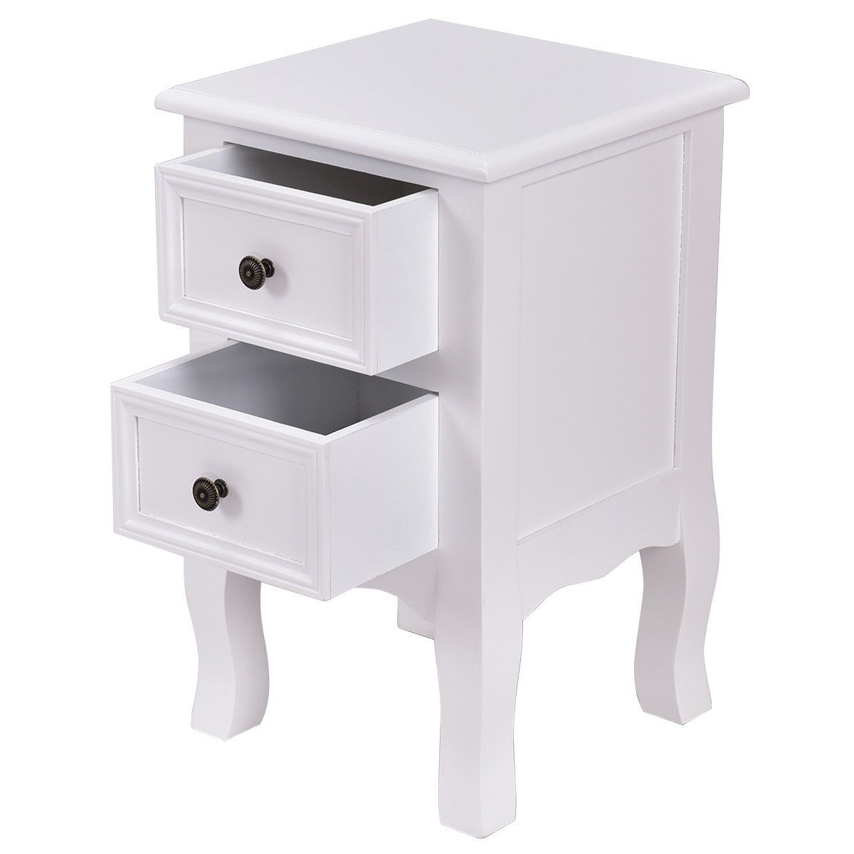 FaFurn - 2-Drawer Nightstand in White, Wood