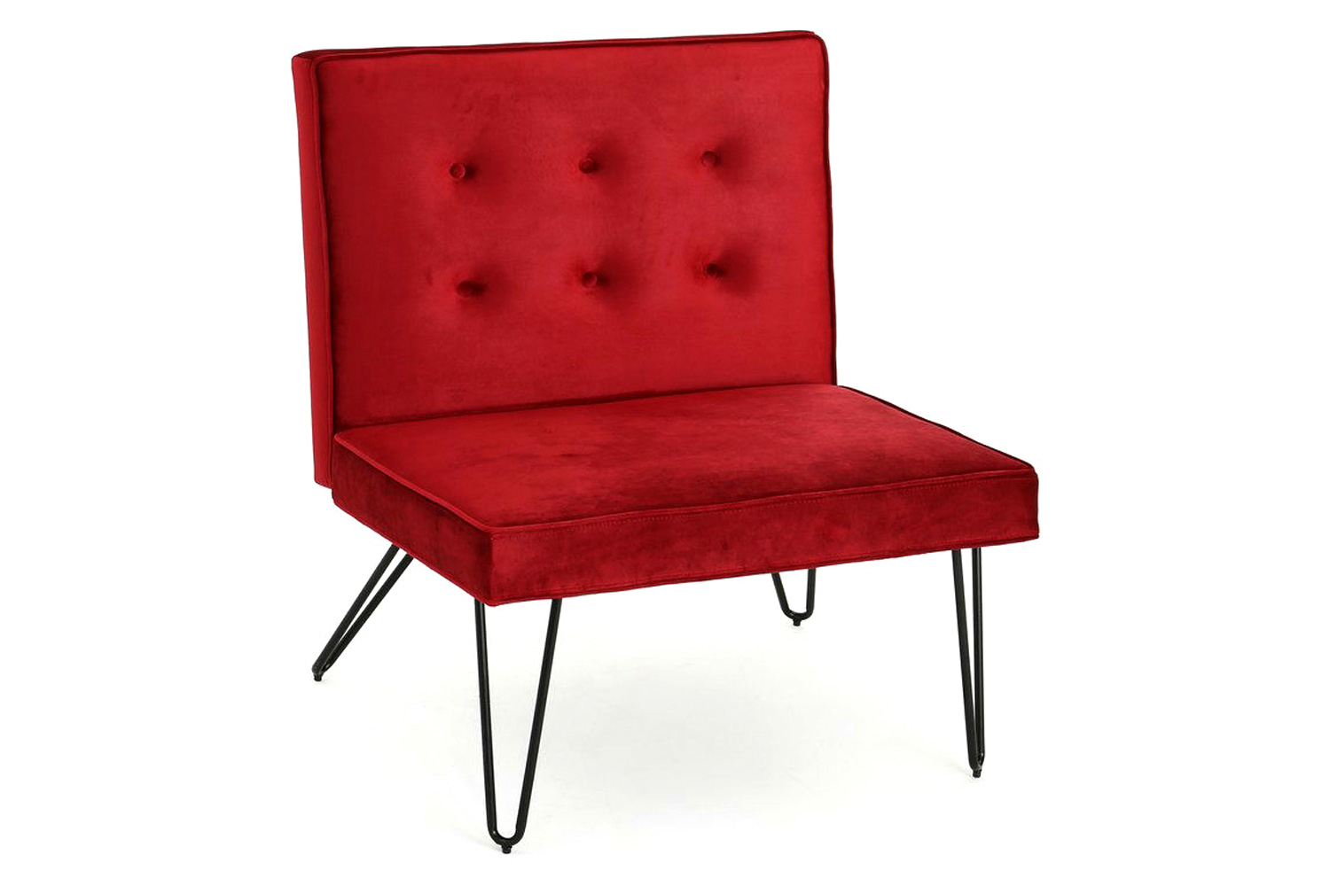 FaFurn - Velvety Soft Upholstered Polyester Accent Chair with Black Metal Legs