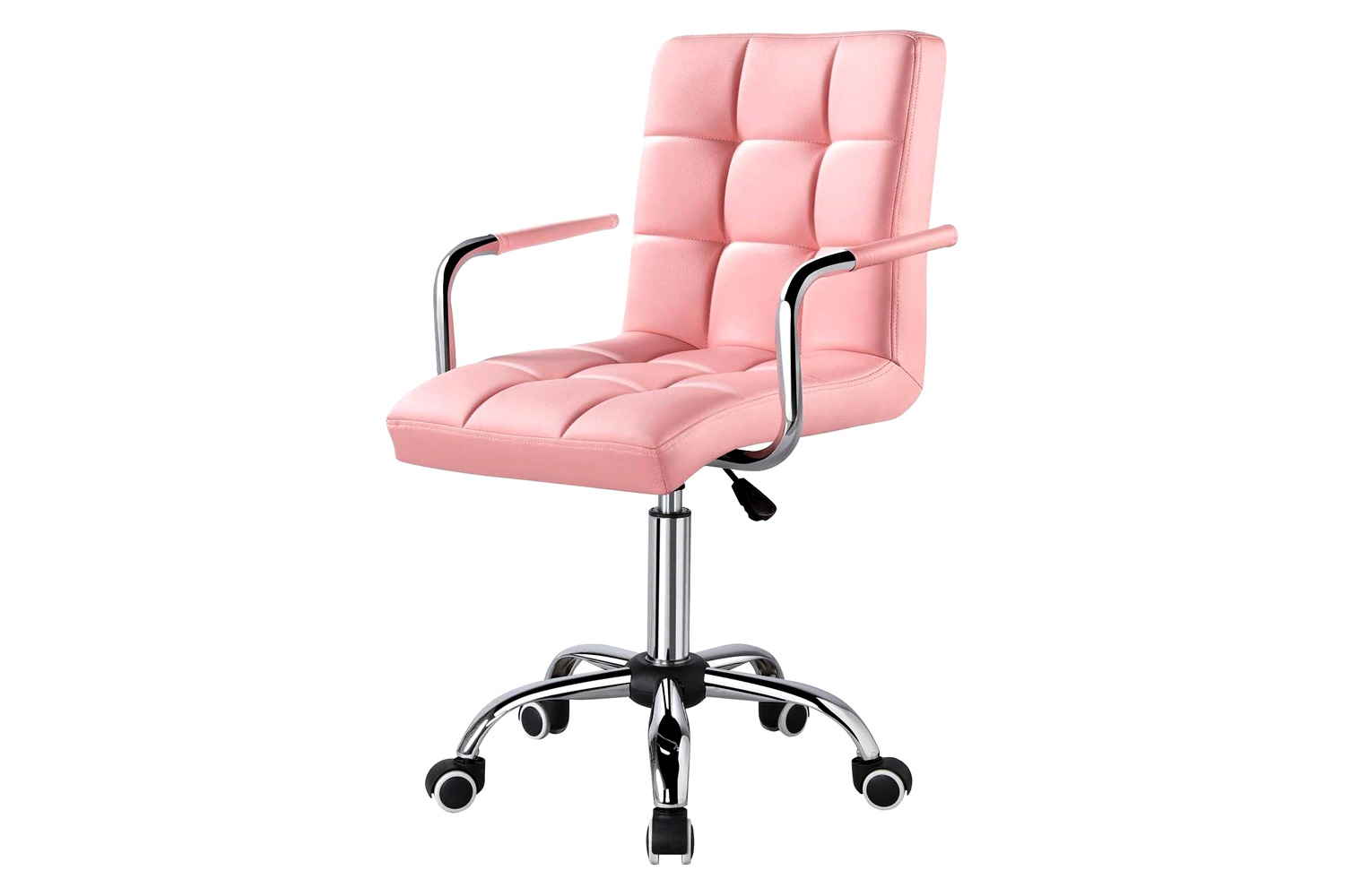 FaFurn - Modern Faux Leather Mid-Back Office Chair with Armrests and Wheels