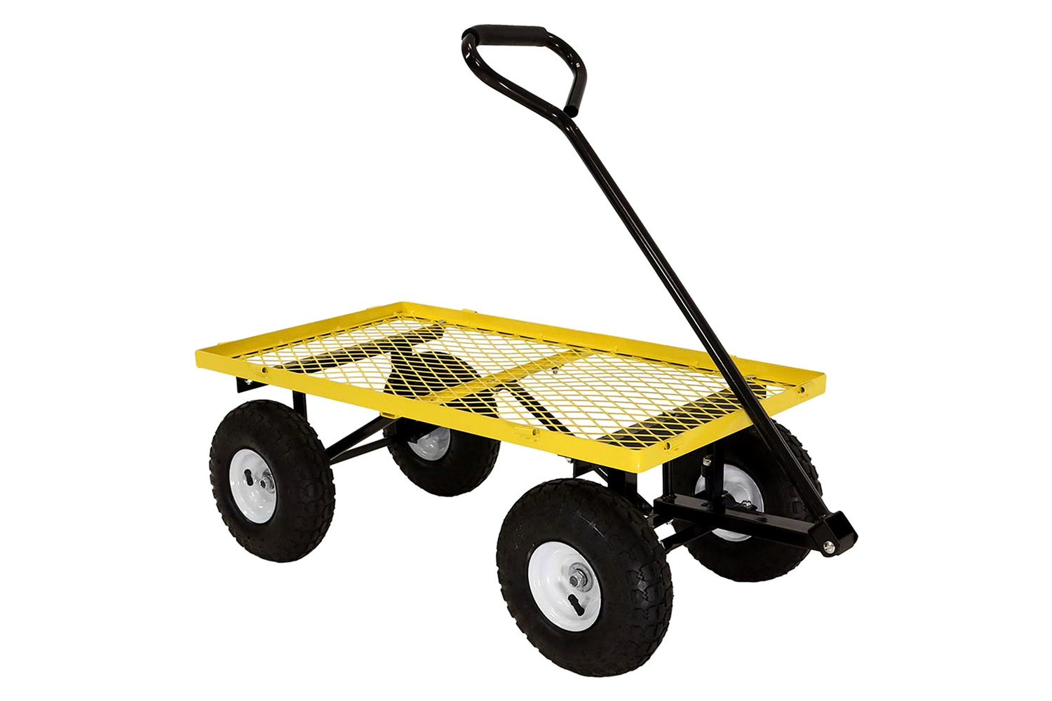 FaFurn Heavy Duty Steel Garden Utility Cart Wagon with Removable Sides - Yellow