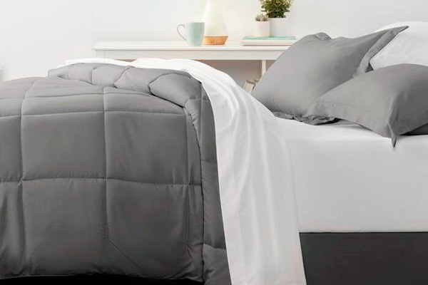 FaFurn Queen Size 8-Piece Reversible Comforter Set - Gray, Microfiber