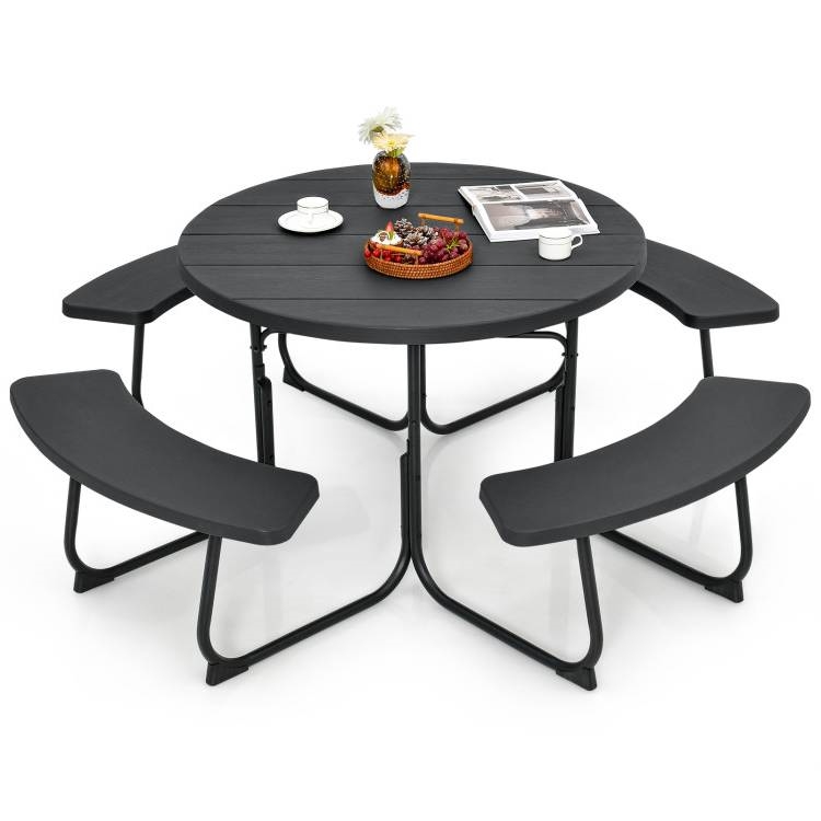 FaFurn - 8 Seater Picnic Table with Umbrella Hole