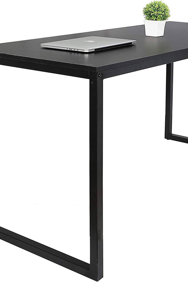 FaFurn - Black Metal Frame Wood Top Modern Home Office Laptop Computer Desk