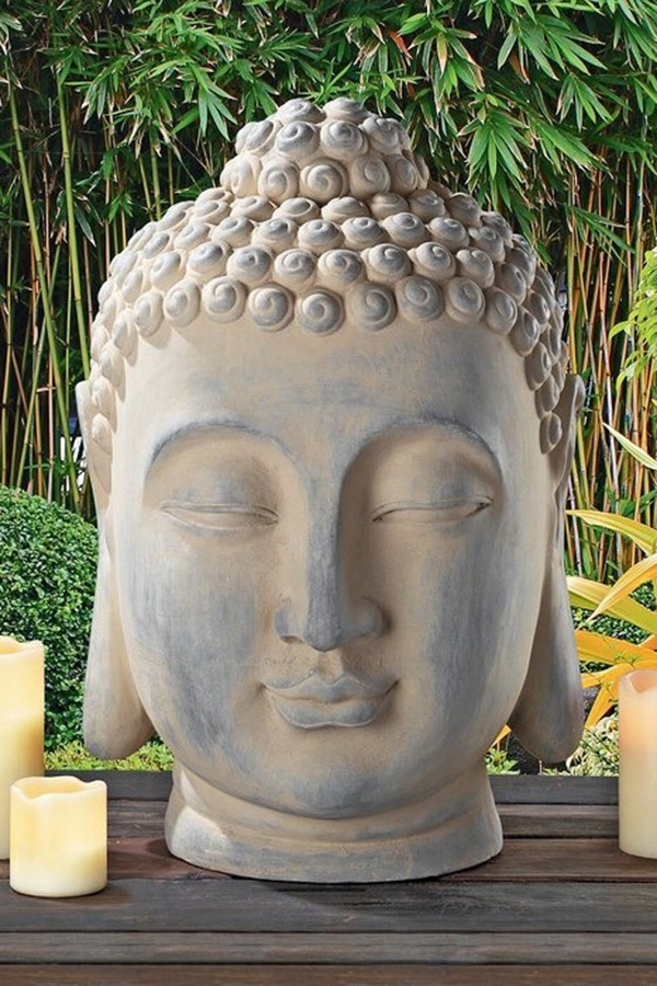 FaFurn - Zen Garden Outdoor Buddha Head Statue