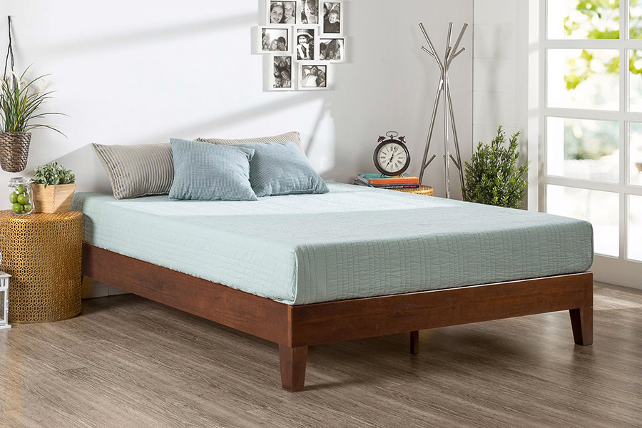 FaFurn - Full Size Low Profile Solid Wood Platform Bed Frame in Espresso Finish