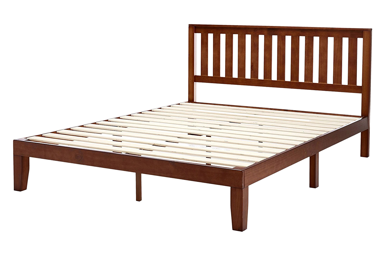 FaFurn - Queen Size Mission Style Solid Wood Platform Bed Frame with Headboard in Espresso Finish