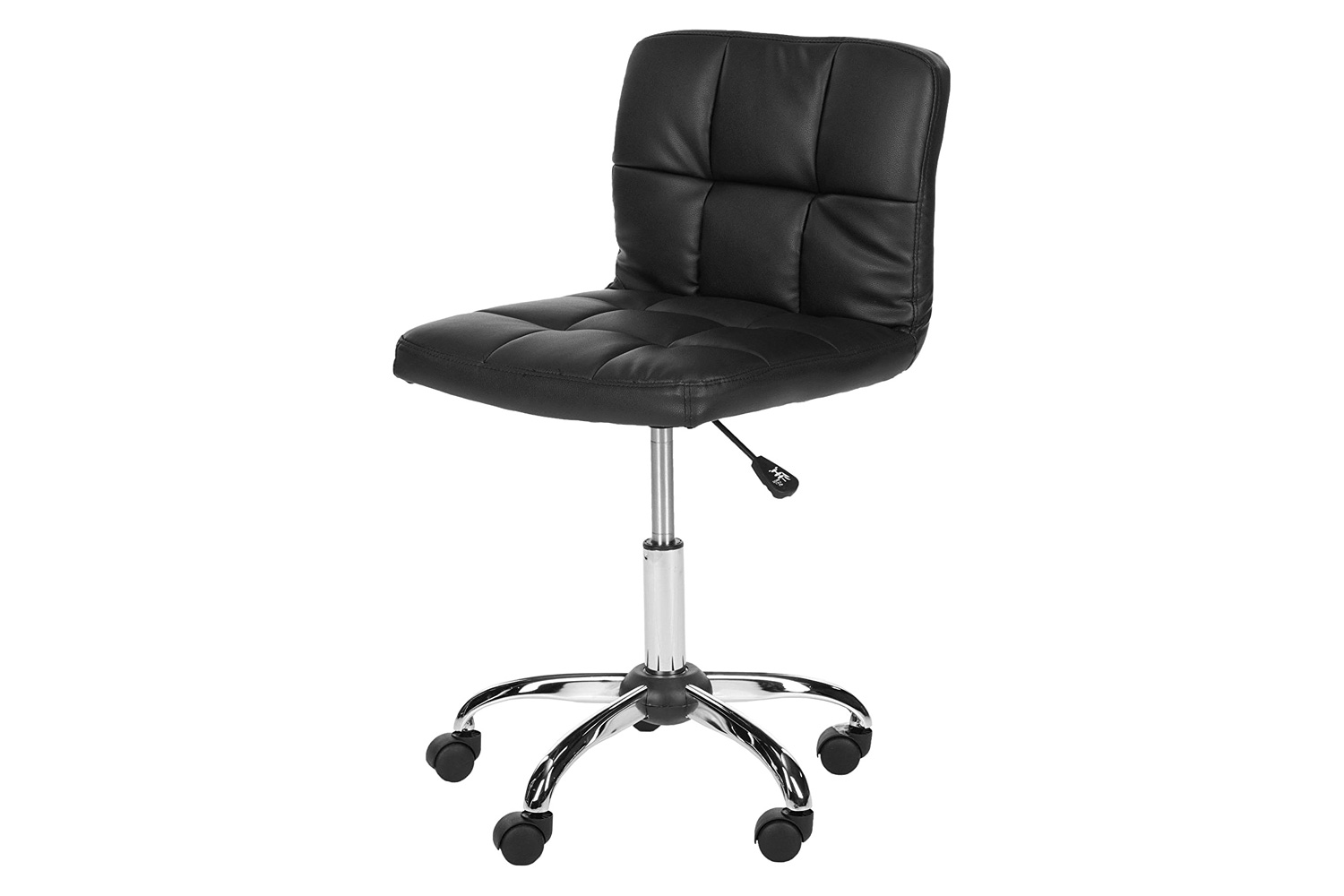 FaFurn - Modern Black Faux Leather Cushion Home Office Desk Chair