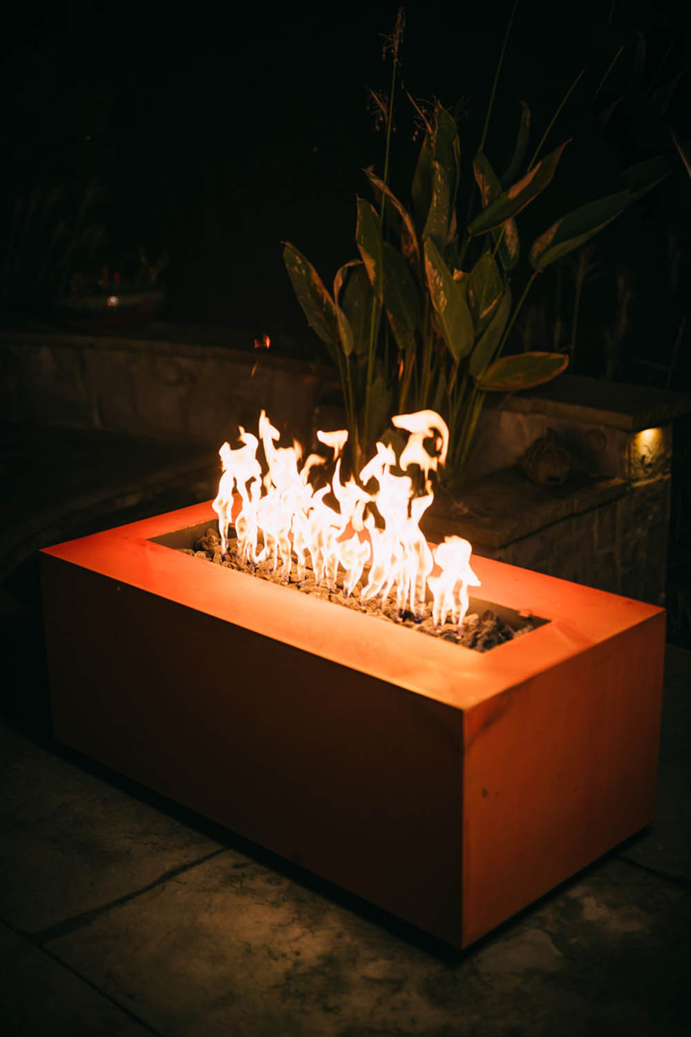 Fire Pit Art Linear 60" Natural Gas - Match Lit - Textured Black