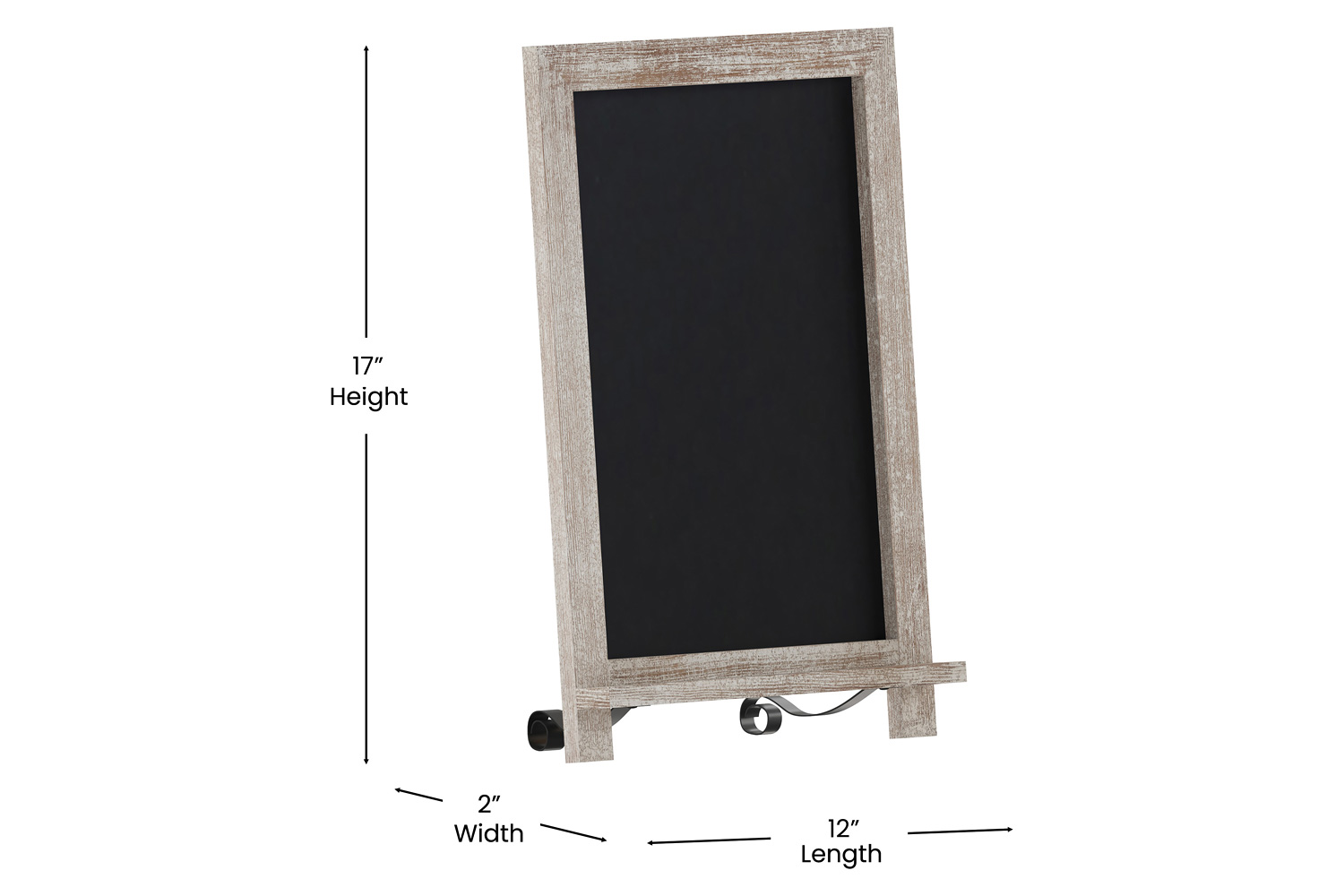 BLNK Canterbury Weathered Tabletop Magnetic Chalkboards with Metal Scrolled Legs Set of 10 - 12"W x 17"H