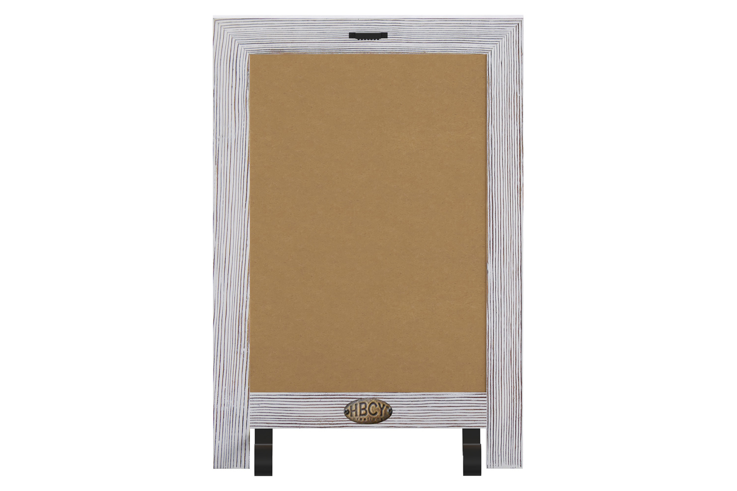 BLNK Canterbury Whitewashed Tabletop Magnetic Chalkboards with Metal Scrolled Legs Set of 10 - 9.5"W x 14"H