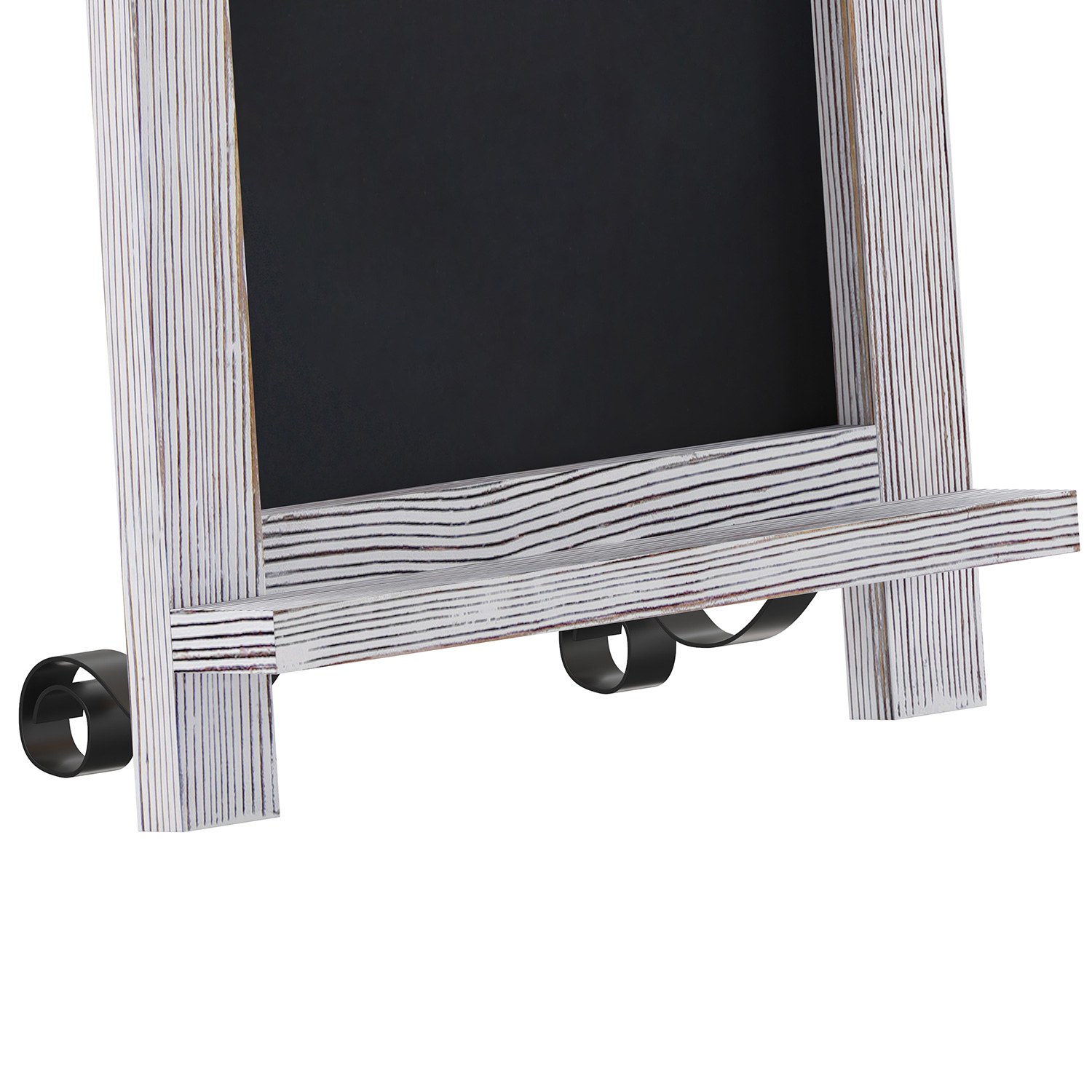 BLNK Canterbury Whitewashed Tabletop Magnetic Chalkboards with Metal Scrolled Legs Set of 10 - 9.5"W x 14"H