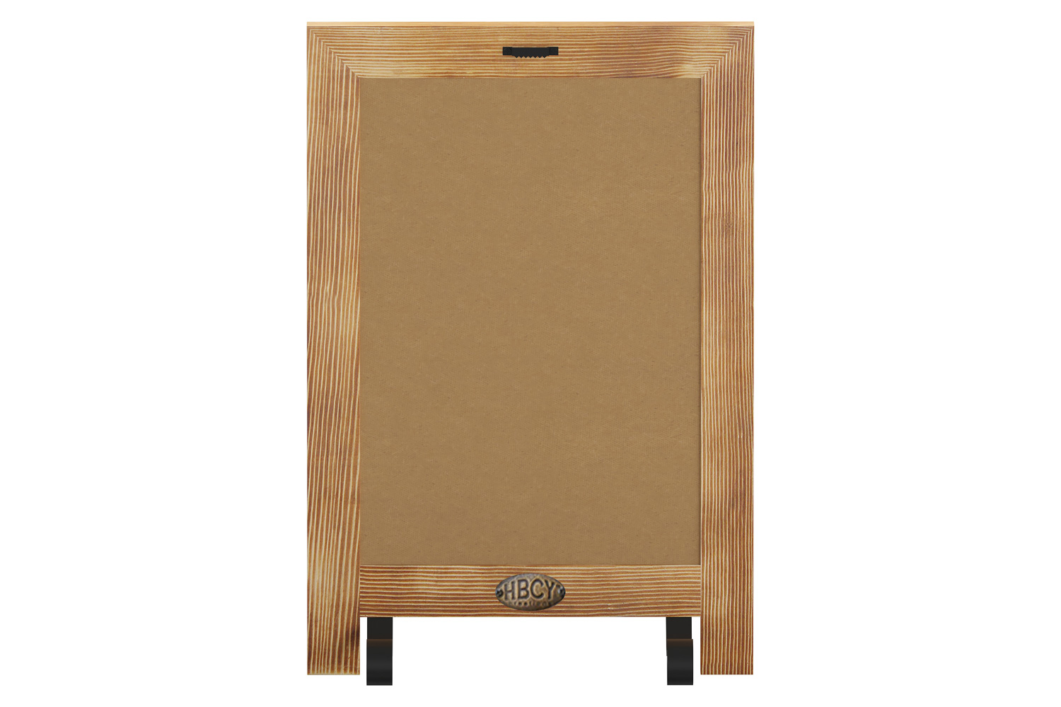 BLNK Canterbury Torched Wood Tabletop Magnetic Chalkboards with Metal Scrolled Legs Set of 10 - 9.5"W x 14"H