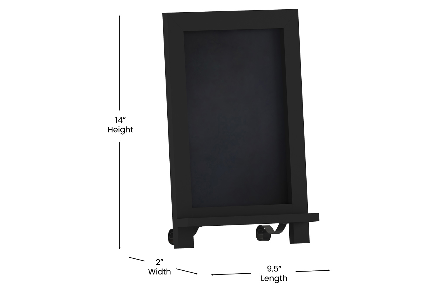 BLNK Canterbury Black Tabletop Magnetic Chalkboards with Metal Scrolled Legs Set of 10 - 9.5"W x 14"H