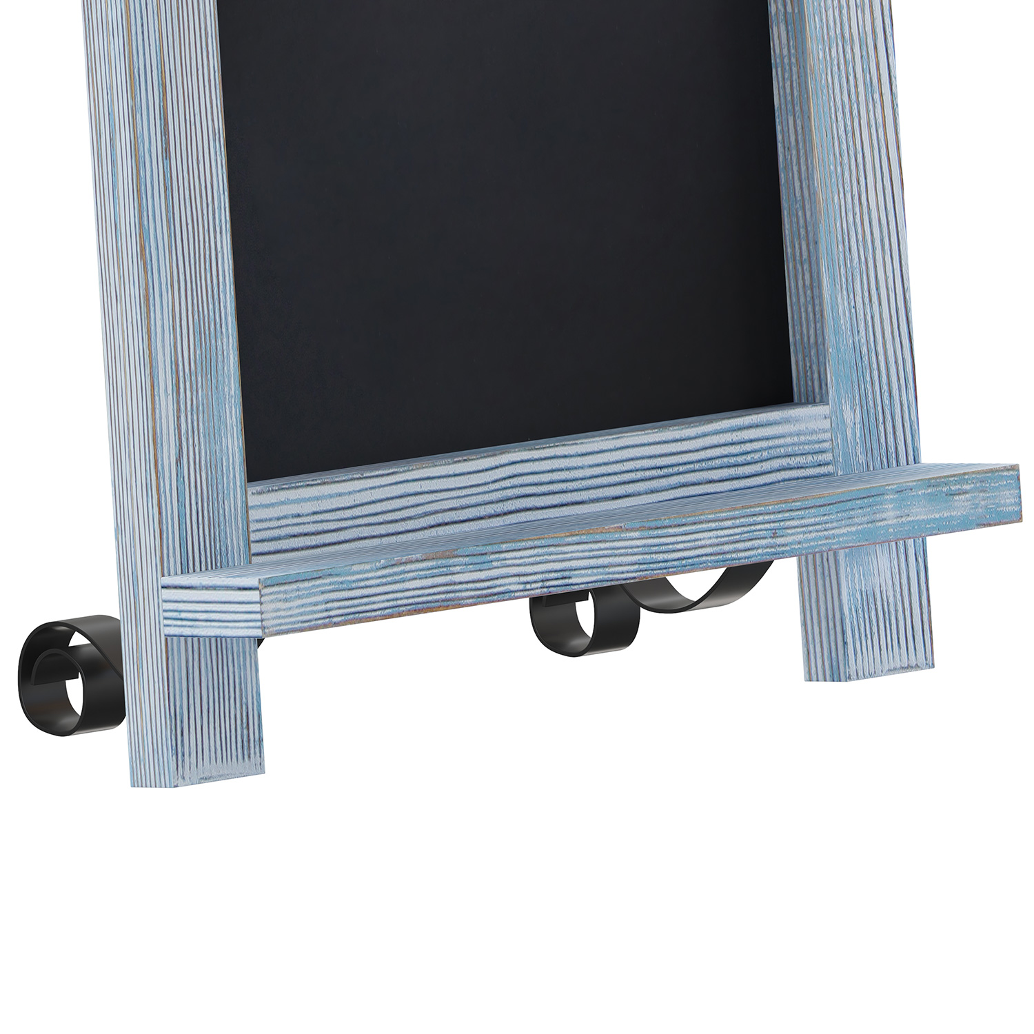 BLNK Canterbury Rustic Blue Tabletop Magnetic Chalkboards with Metal Scrolled Legs Set of 10 - 9.5"W x 14"H