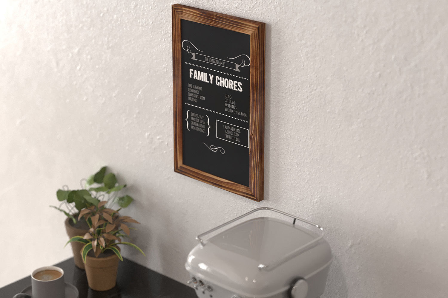 BLNK Canterbury Wall Mount Magnetic Chalkboard Sign Set of 10 - Torched Wood