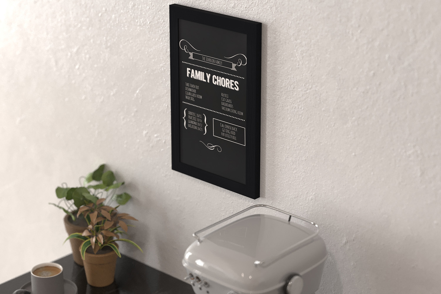 BLNK Canterbury Wall Mount Magnetic Chalkboard Sign Set of 10 - Black