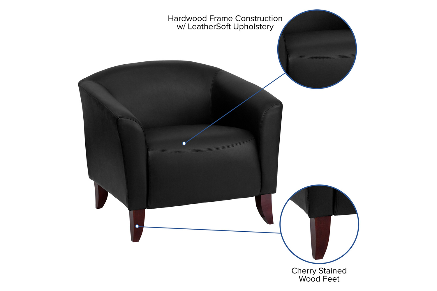 BLNK HERCULES Imperial Series LeatherSoft Chair - Black