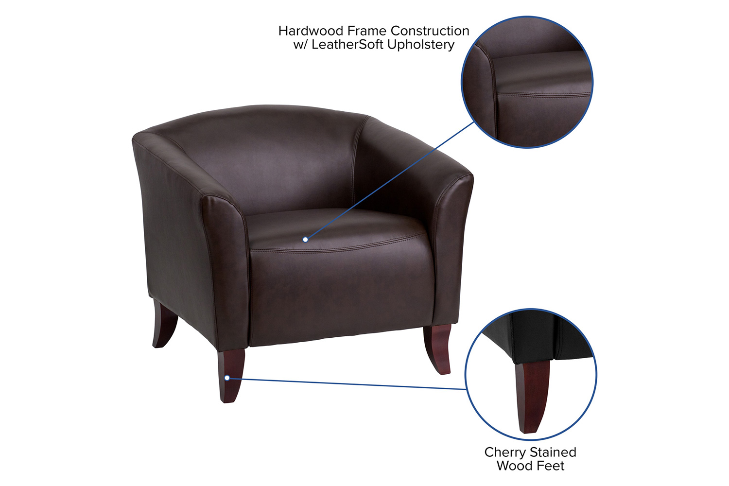 BLNK™ HERCULES Imperial Series LeatherSoft Chair - Brown