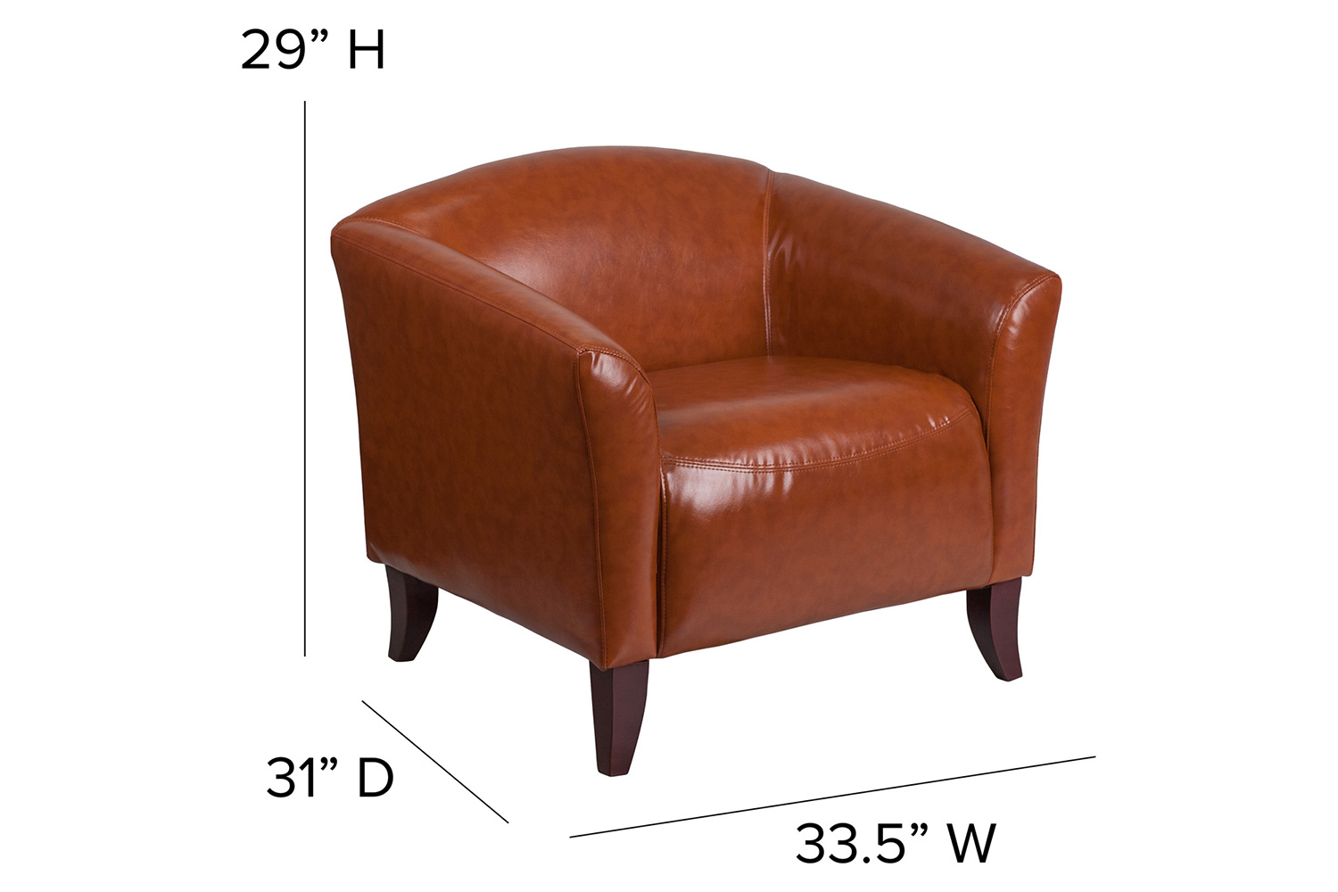 BLNK™ HERCULES Imperial Series LeatherSoft Chair - Cognac