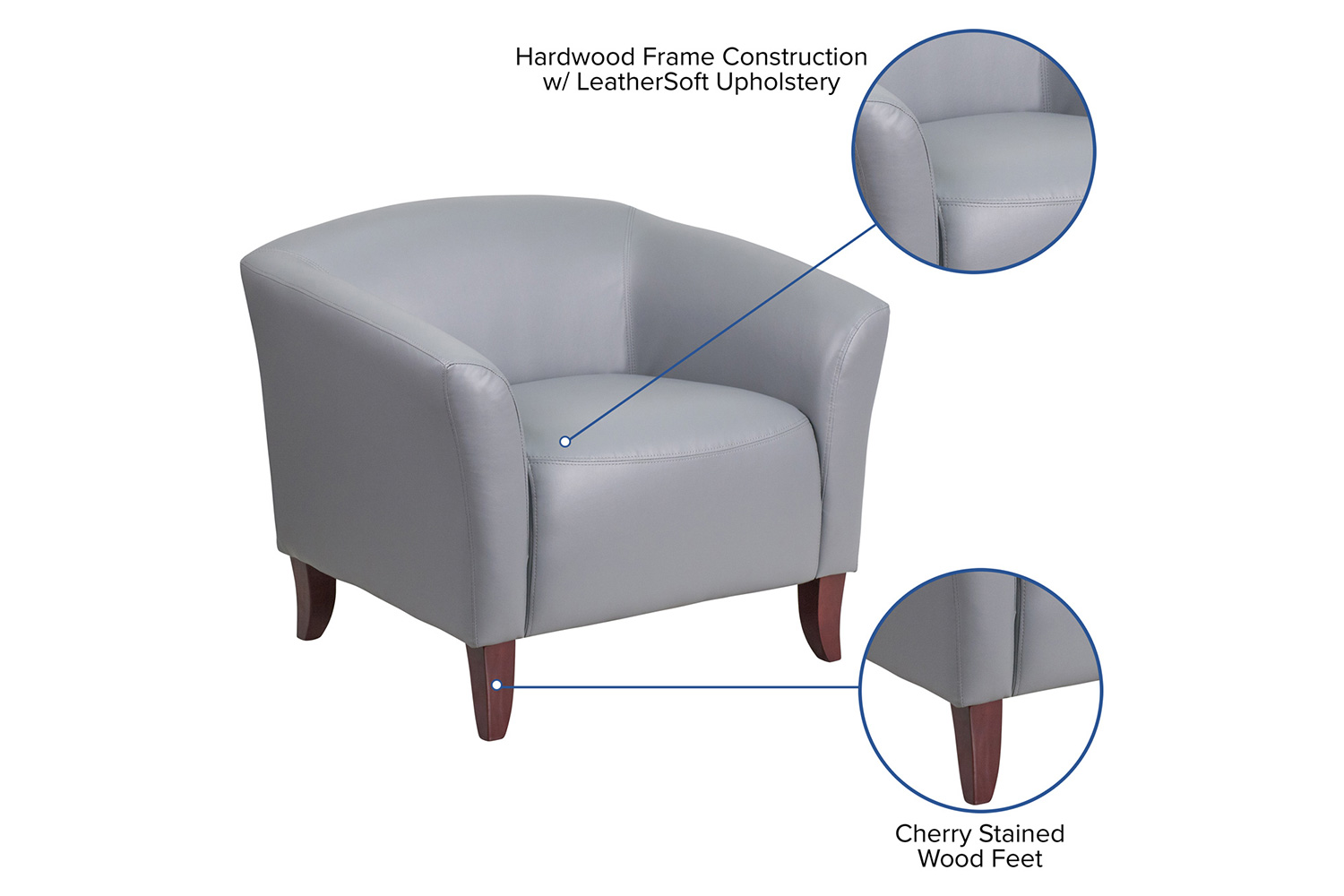 BLNK™ HERCULES Imperial Series LeatherSoft Chair - Gray