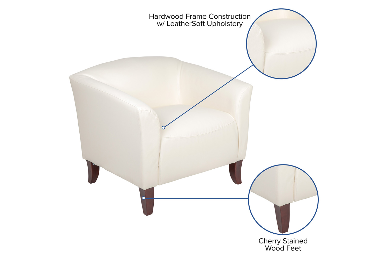 BLNK™ HERCULES Imperial Series LeatherSoft Chair - Ivory