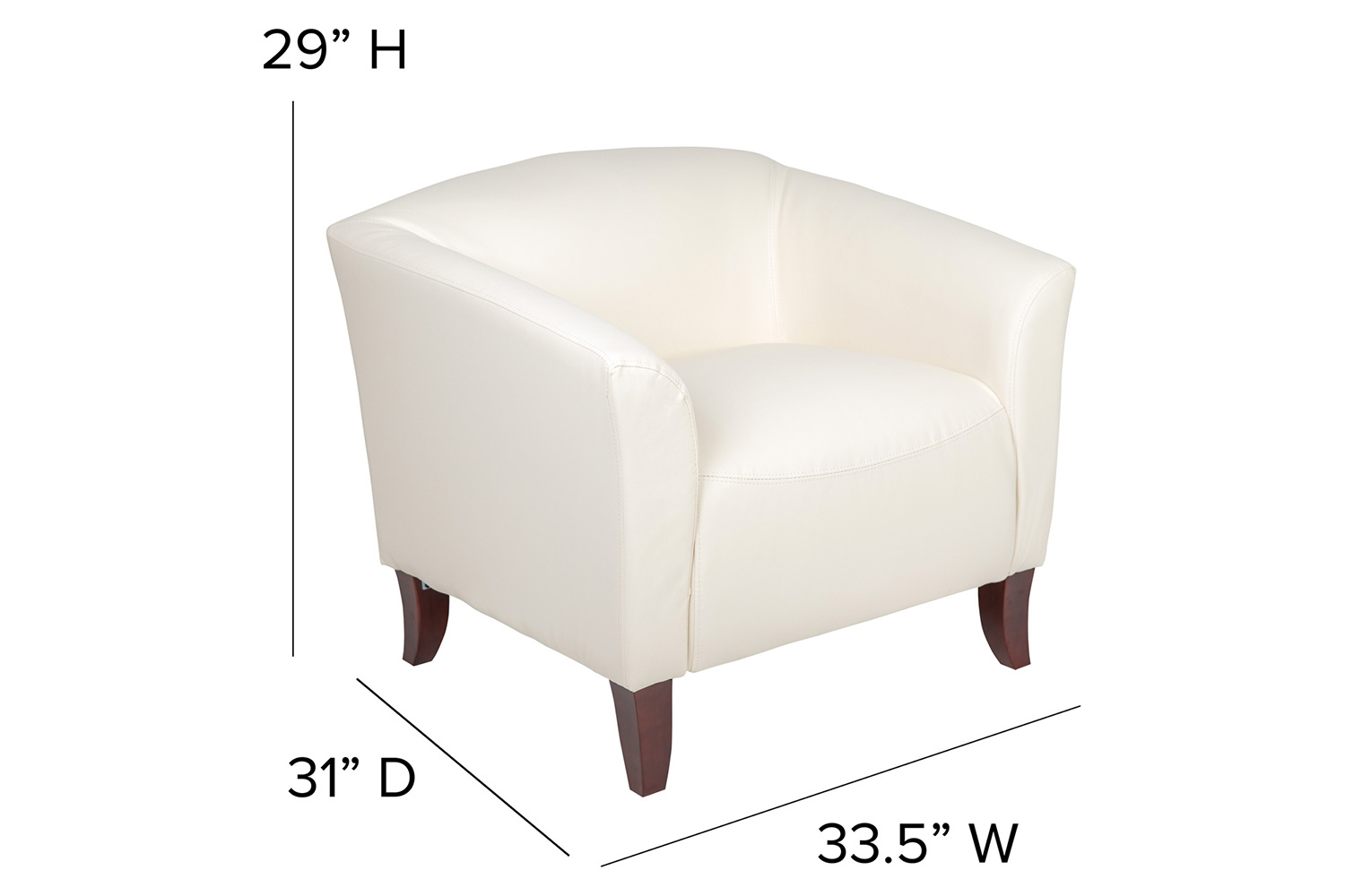 BLNK HERCULES Imperial Series LeatherSoft Chair - Ivory